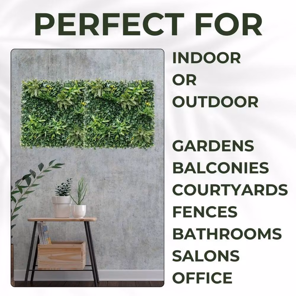Ark Mat Greenwheat Artificial Plant Wall Panel, Green, 1 x 1 m – 4