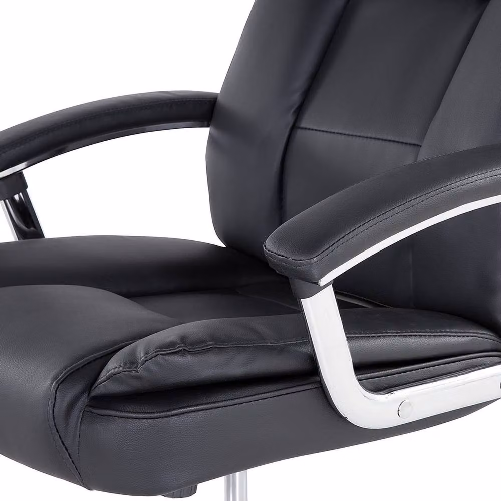 Wyld Haus Black Faux Leather Executive Office Chair with Swivel, Tilt and Armrests – 5