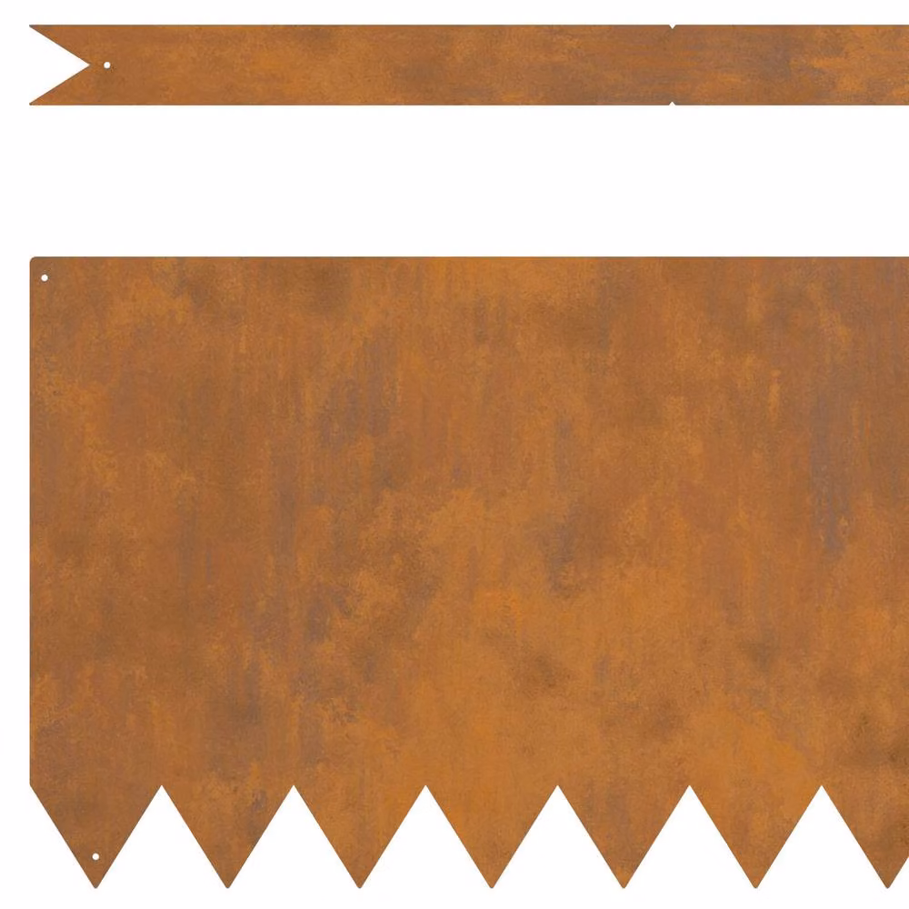 Berkfield Home Lawn Edgings, 20 Pieces, Weathering Steel in Brown, W/D/H: 100 x 0.5 x 30 cm – 3