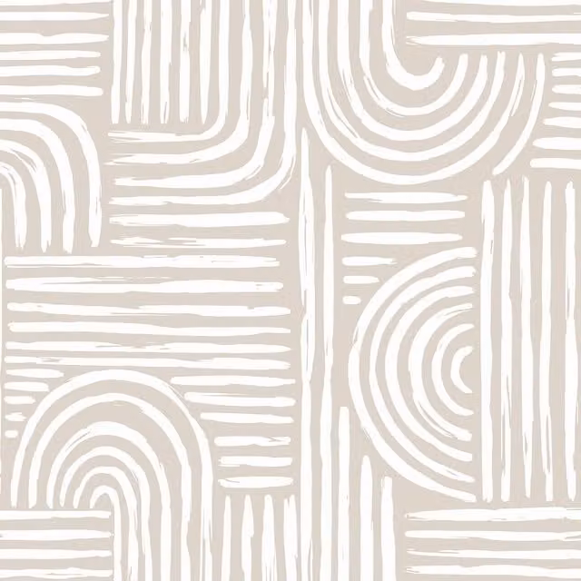 I Love Wallpaper Raffia Curves Abstract Geometric Wallpaper in Beige and Yellow
