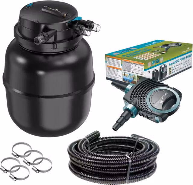 AllPondSolutions 50000L Koi Pressurised Pond Filter Kit PRO-50000-KIT, black