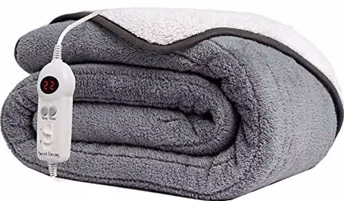 Sweet Dreams Heated Fleece Electric Throw Blanket in Grey, W/D/H: 200 x 130 cm – 1