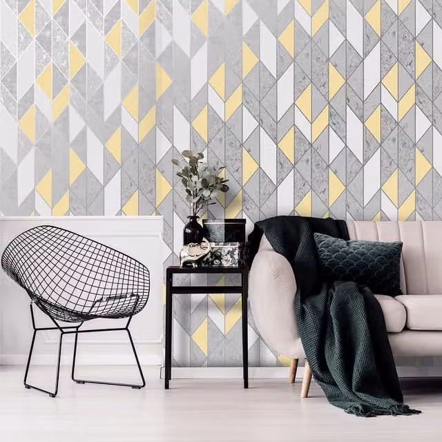 Superfresco Grey Geometric Abstract Wallpaper Roll