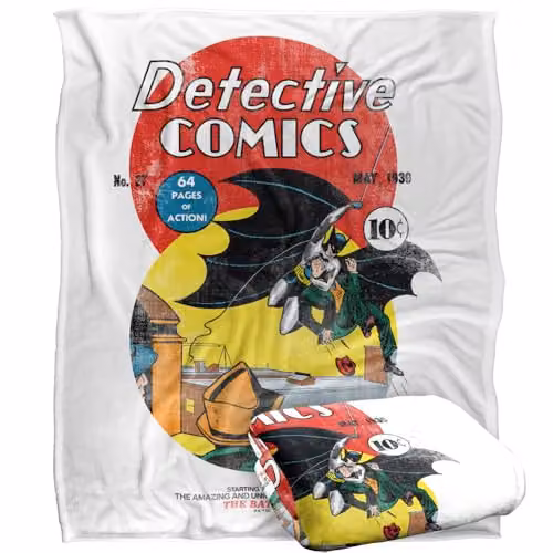 Warner Bros. Batman DC 90th Detective Comics Cover Super Soft Fleece Throw Blanket, Multicolour, W: 152 cm, D: 127 cm – 1
