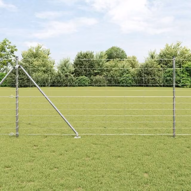 Berkfield Home Field Fence Galvanised Steel in Silver, Height: 120 cm, Length: 50 m – 1