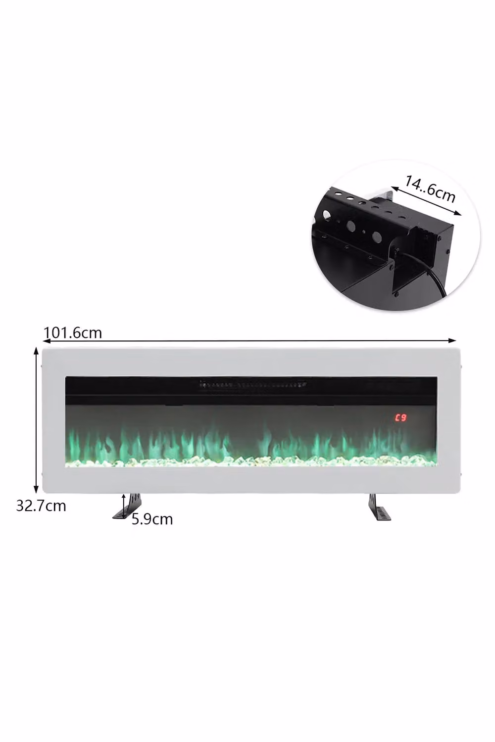 Living and Home 40 Inch Electric Fireplace in White – 5