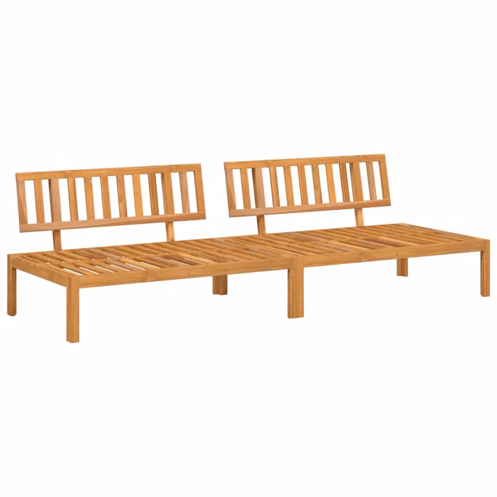Berkfield Home Garden Set of 2 Middle Pallet Sofas in Brown Oiled Solid Acacia Wood – 2