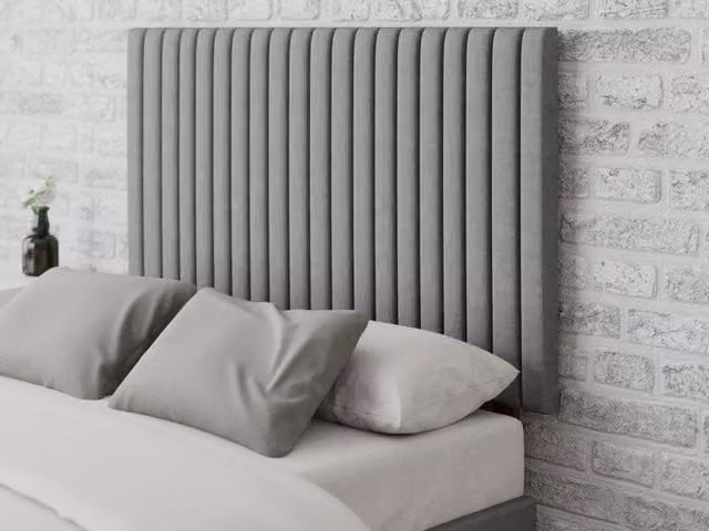 Aspire Store Grant Grey Velvet Upholstered Striped Headboard, Width: 80 cm