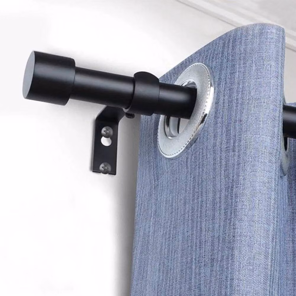 KORVIXA Extendable Curtain Poles with End Finials, Black – 3
