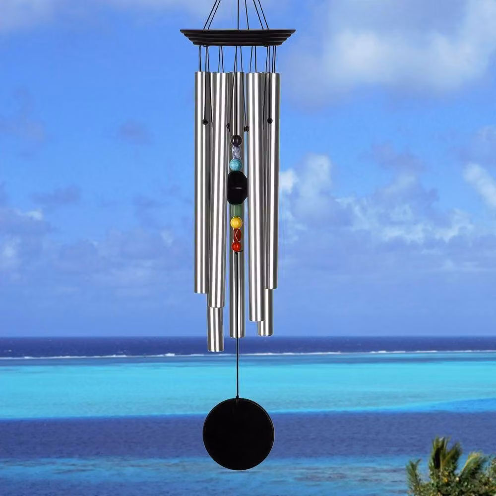 Woodstock Chimes Seven Stones Chakra Large Wind Chime in Multicolour and Silver – 3