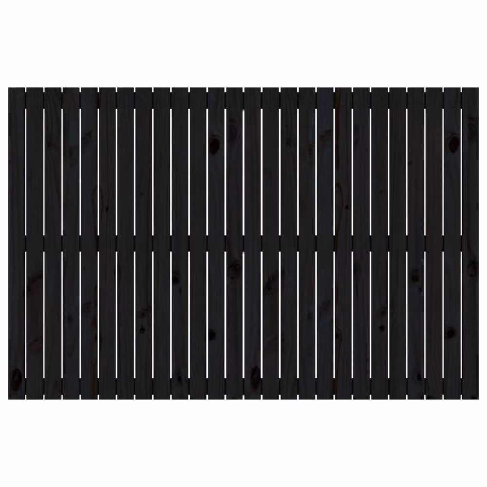 Berkfield Home Black Rustic Solid Pine Wall Mount Headboard W/D/H: 166 x 3 x 110 cm – 4