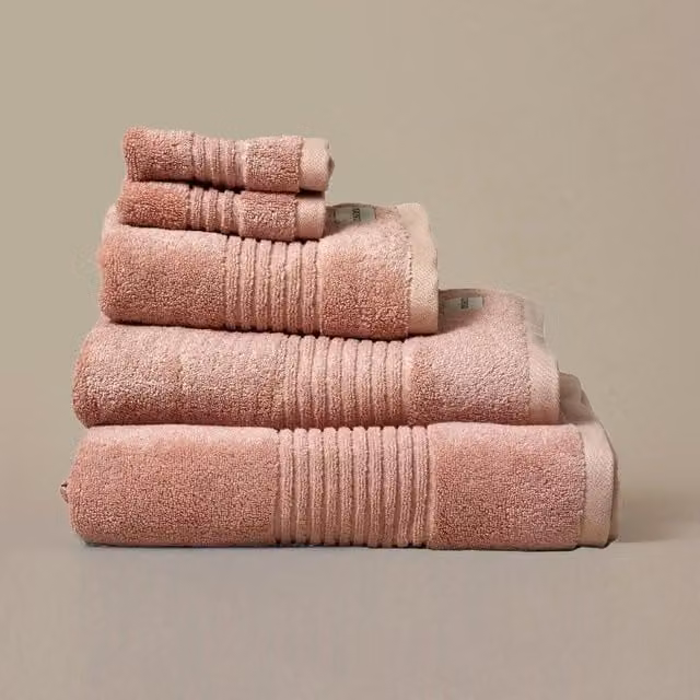 Misona Pack of 2 Ultra Soft Bamboo and Cotton Face Cloths in Pink, 30 x 30 cm
