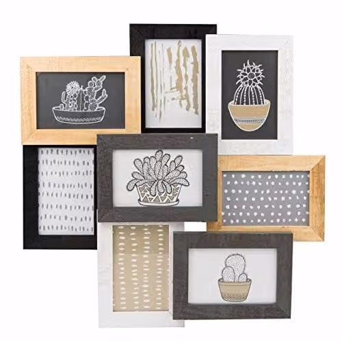 Nielsen Design Modern 3D Multi-Aperture Wood Collage Wall Photo Frame in Brown and Multicolour for 10x15 cm Pictures – 1