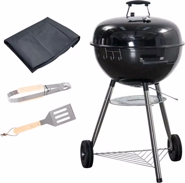 Rolipo Portable Charcoal Kettle Grill in Black – 1
