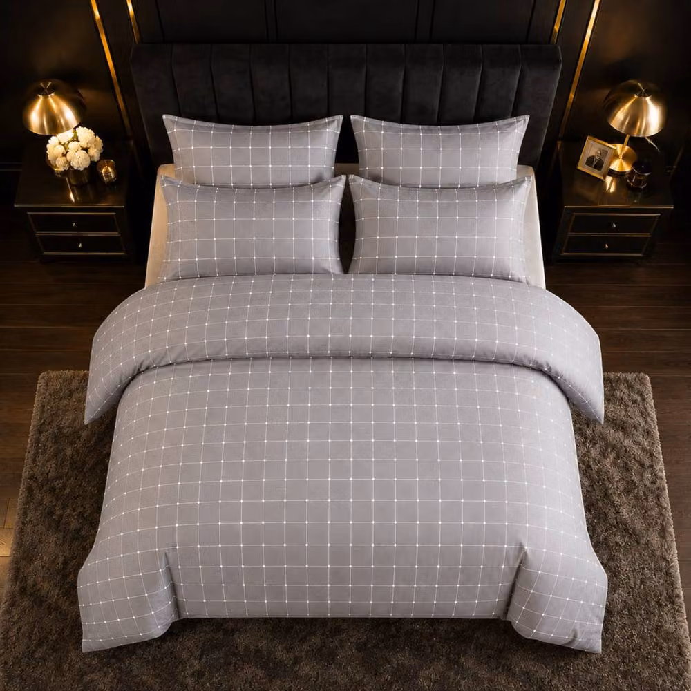 Grace Grey Microfibre Brushed Duvet Cover and Pillowcase Set, W: 140 cm, H: 200 cm – 2