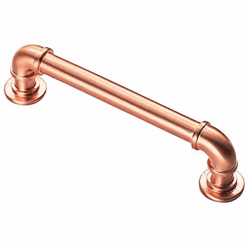 Loops Satin Copper Pipe Design Bar Cabinet Pull Handle with 128mm Fixing Centres