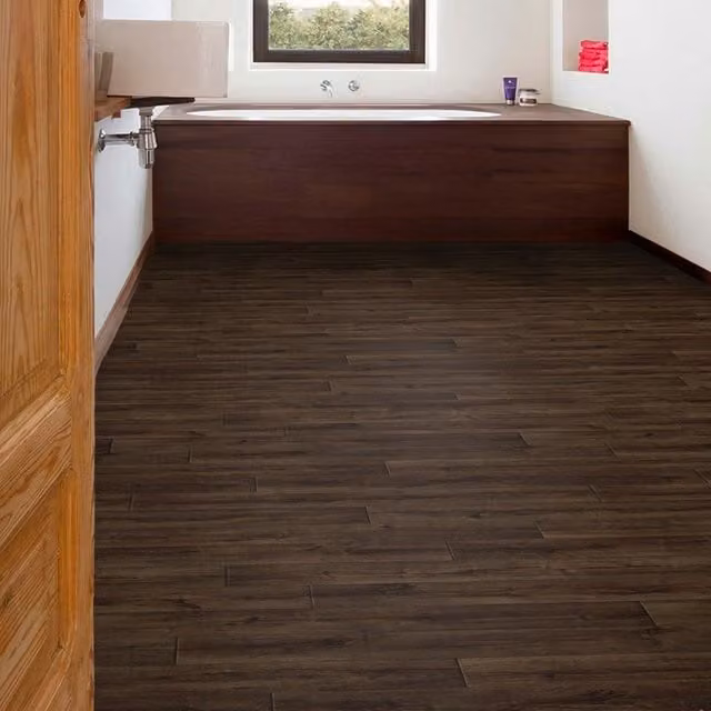 Vinyl Flooring UK Brown Wood Effect Sheet Vinyl Flooring, Thickness: 2.3 mm, W/D/H: 200 x 400 cm – 1