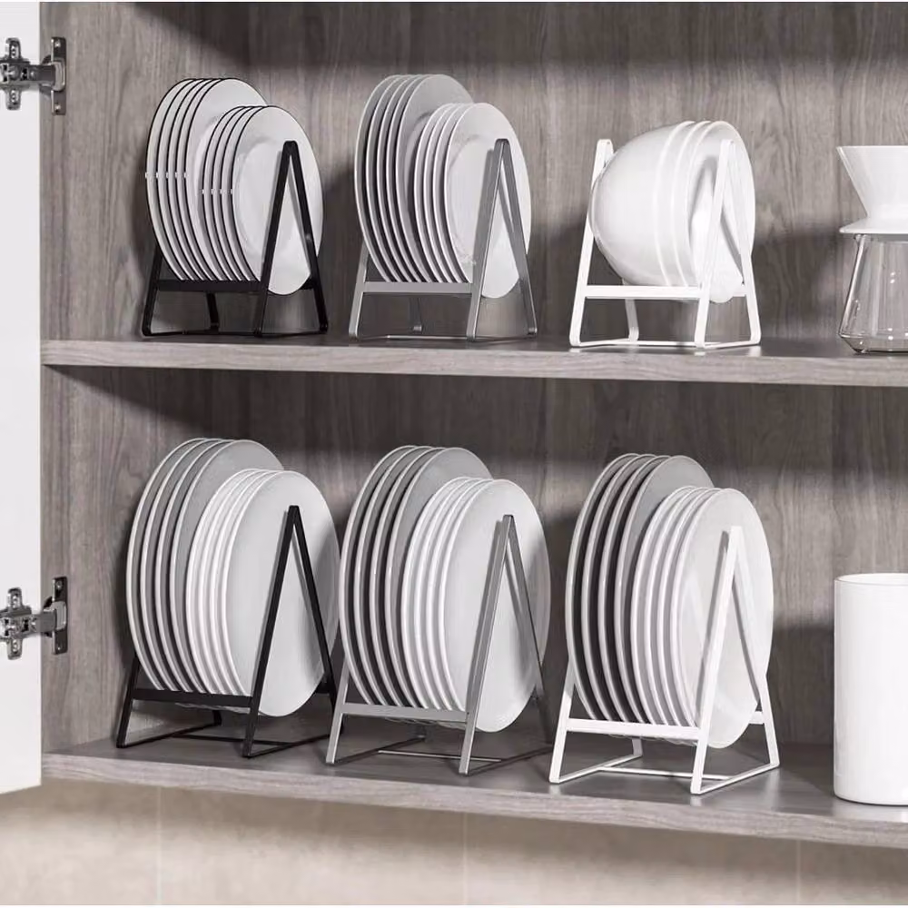 KORVIXA 2 Pack Metal Kitchen Plate Holders and Dish Racks in Black, 100 cm – 4