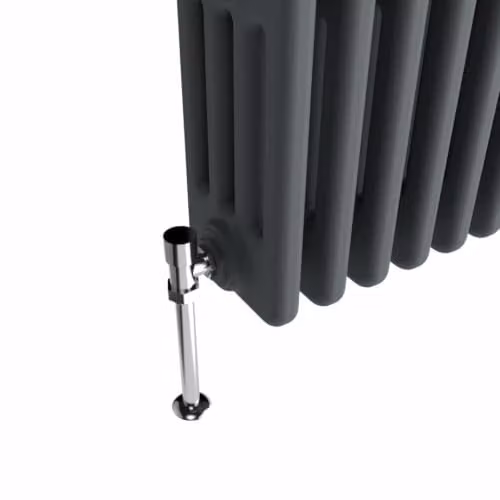Lux Heat Anthracite Grey Horizontal 4 Column Traditional Steel Radiator, H: 50.0 cm, W: 60.5 cm – 3