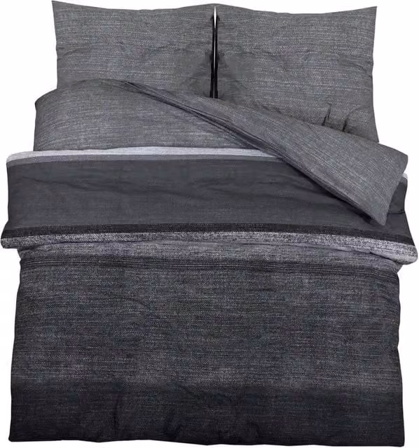Berkfield Home Cotton Duvet Cover and Pillowcase Set, Grey, W/D/H: 200 x 220 cm – 1