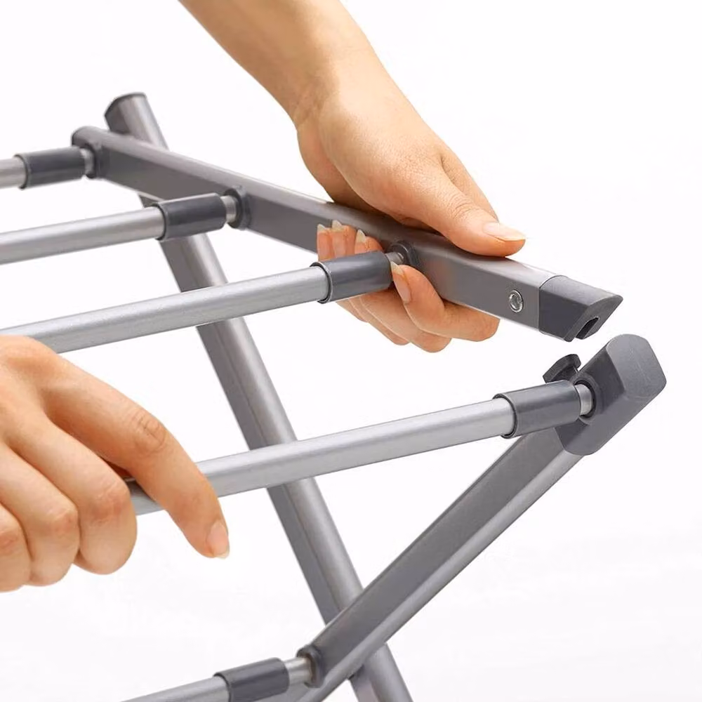 KORVIXA Silver Foldable Clothes Drying Rack, Width: 100 cm – 2