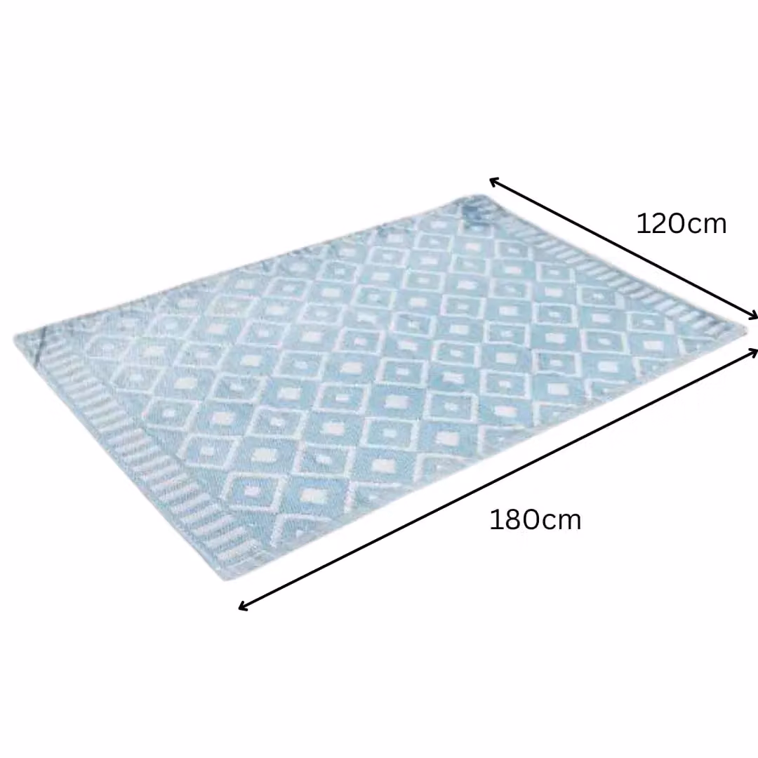 Marco Paul Blue Geometric Al Fresco Outdoor Rug, UV-Resistant and Anti-Slip, W/D: 120 x 180 cm – 2