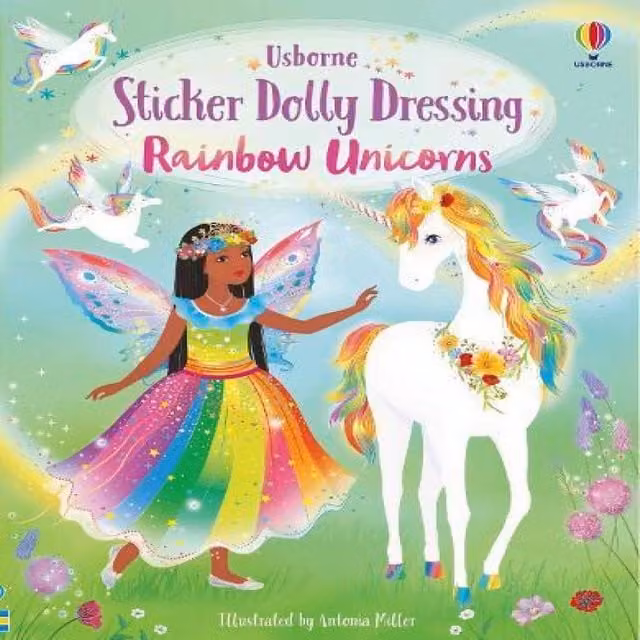 Fiona Watt Sticker Dolly Dressing Rainbow Unicorns Multicolour Paperback Book by Usborne Publishing Ltd