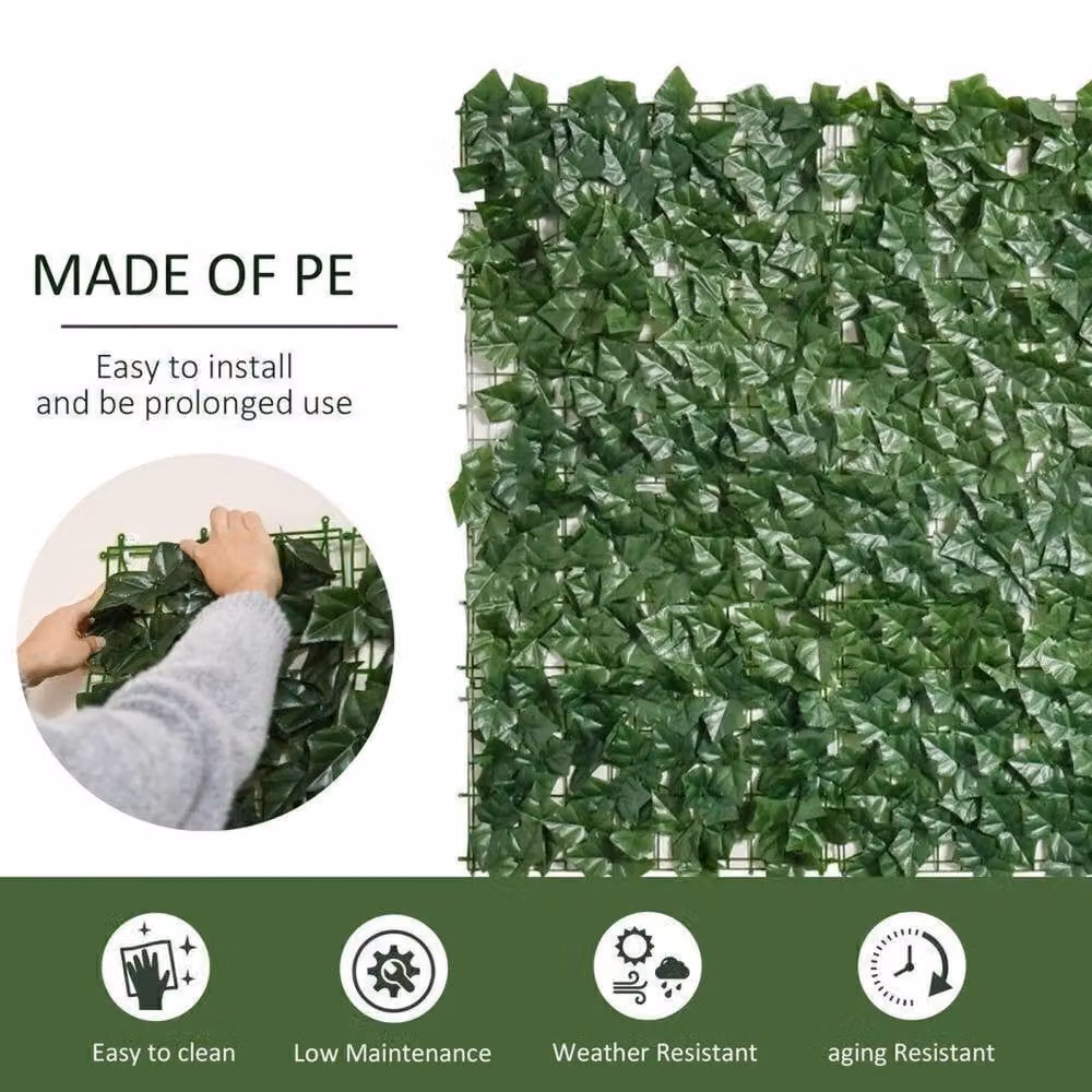 NESTLUNE Artificial Ivy Leaf Garden Hedge Fence, Green, W: 100 cm – 5
