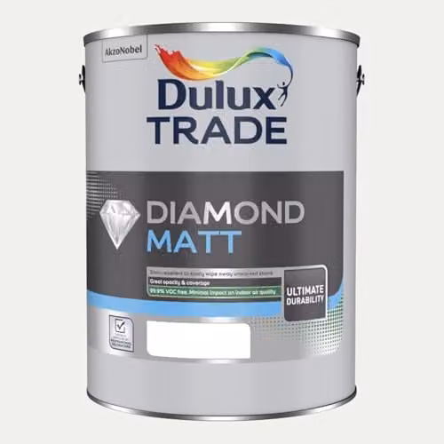 Dulux Trade Diamond Matt White Cotton Interior Paint, 5l
