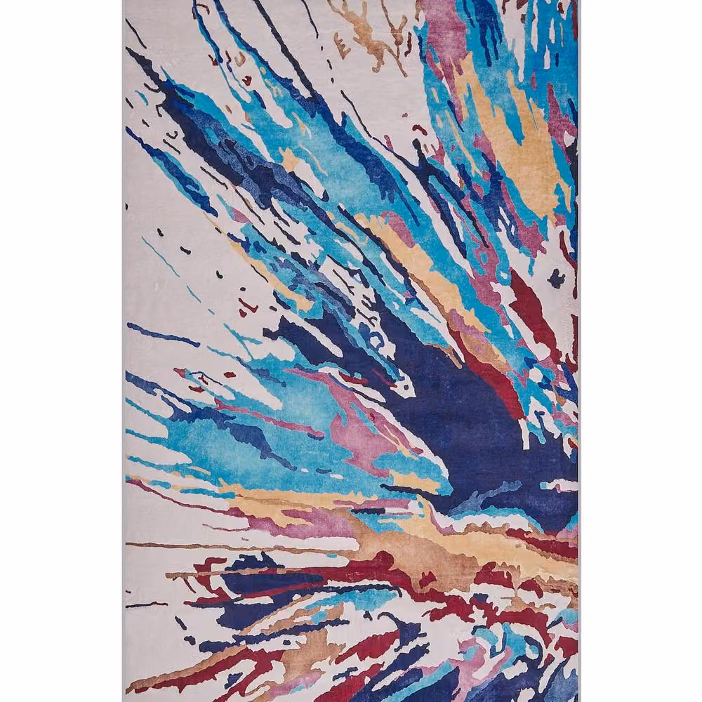 Wyld and Coco Studio Abstract Multicolour Woven Polyester Rug, W: 80 cm, L: 150 cm – 2