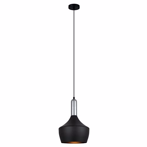Netlighting Ophelia Modern Black Metal Dome Hanging Pendant Light with E27 Socket – 1