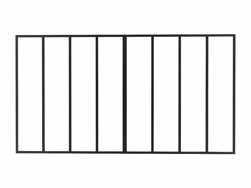 Vente-unique Industrial-Style Glass Partition in Black Powder-Coated Aluminium, H: 130 cm x W: 120 cm x D: 3.5 cm – 2