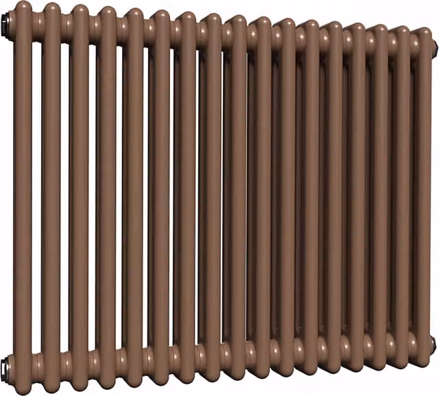 Lux Heat Horizontal Column Radiator in Coffee Bean, 2 Column, W: 60.0 cm, H: 78.5 cm