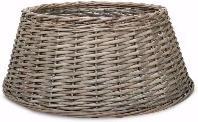 FLAVORA Grey Rattan Christmas Tree Skirt – 1