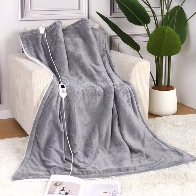 Lifeideas Reversible Flannel Electric Blanket in Grey