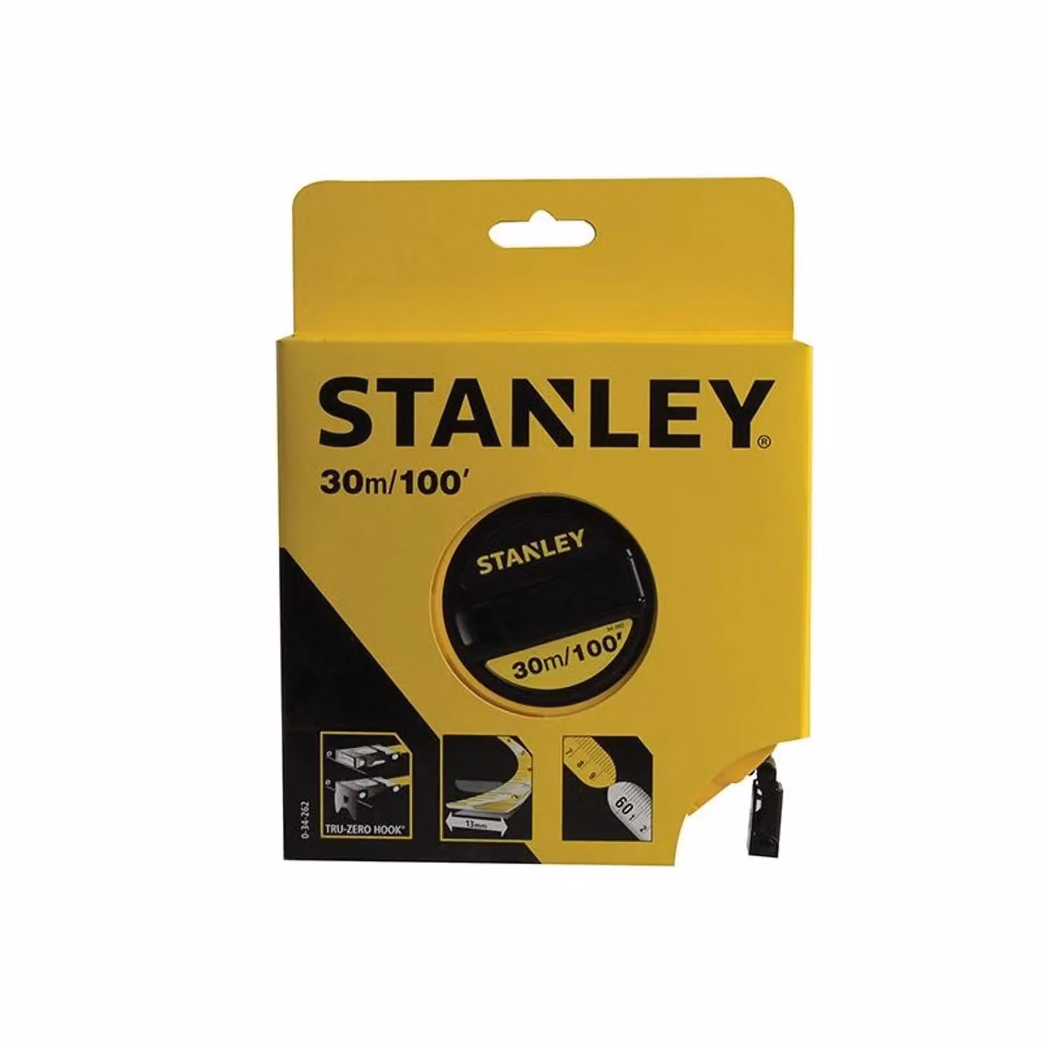 Stanley Fibreglass Long Tape Measure in White, Yellow and Multicolour – 2