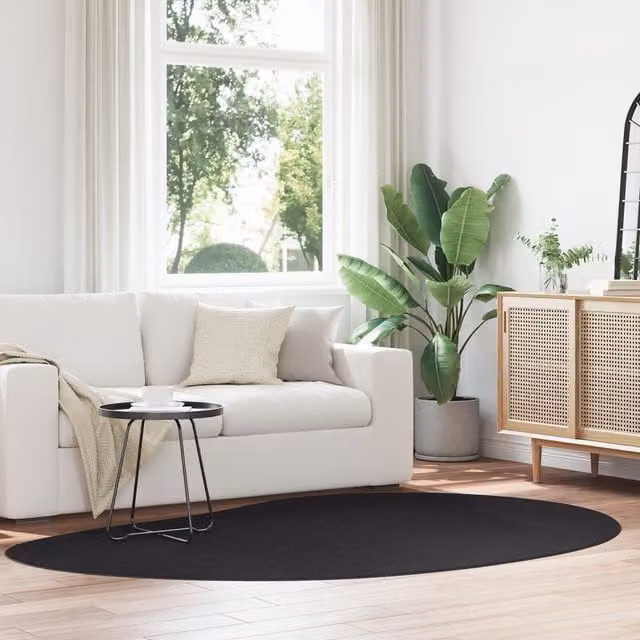 Berkfield Home Rugs Black Wool Modern Decorative Area Rug W/D: 160 x 230 cm – 1
