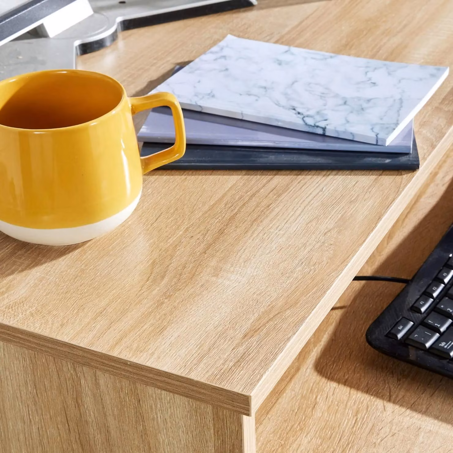 Home Source Modern Computer Desk in Light Oak – 4
