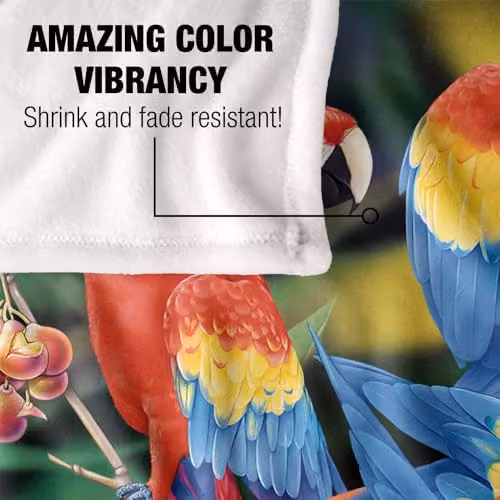 JQ Licensing Royce McClure Macaws Silky Touch Super Soft Fleece Throw Blanket, Multicolour, W: 152 cm, D: 127 cm – 3