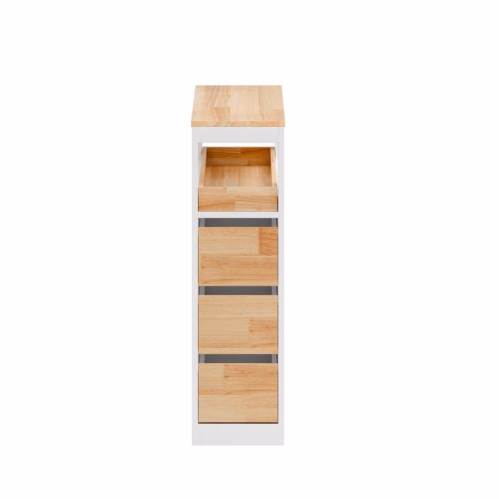 SoBuy Slim Bathroom Side Cabinet with 3 Drawers and Wheels in White – 2