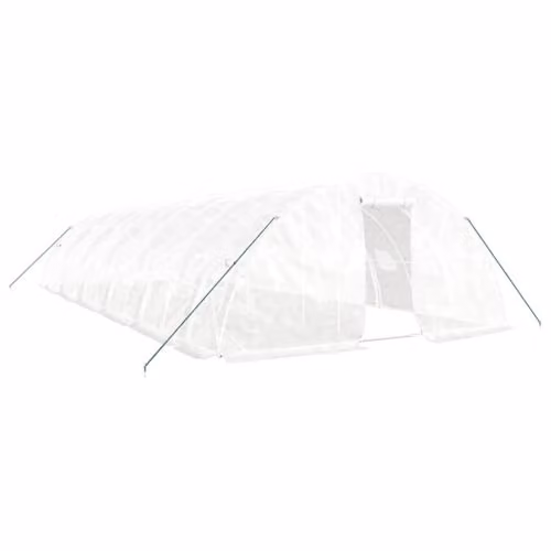 vidaXL Greenhouse with White Steel Frame, 60 m², W/D/H: 12 x 5 x 2.3 m – 1
