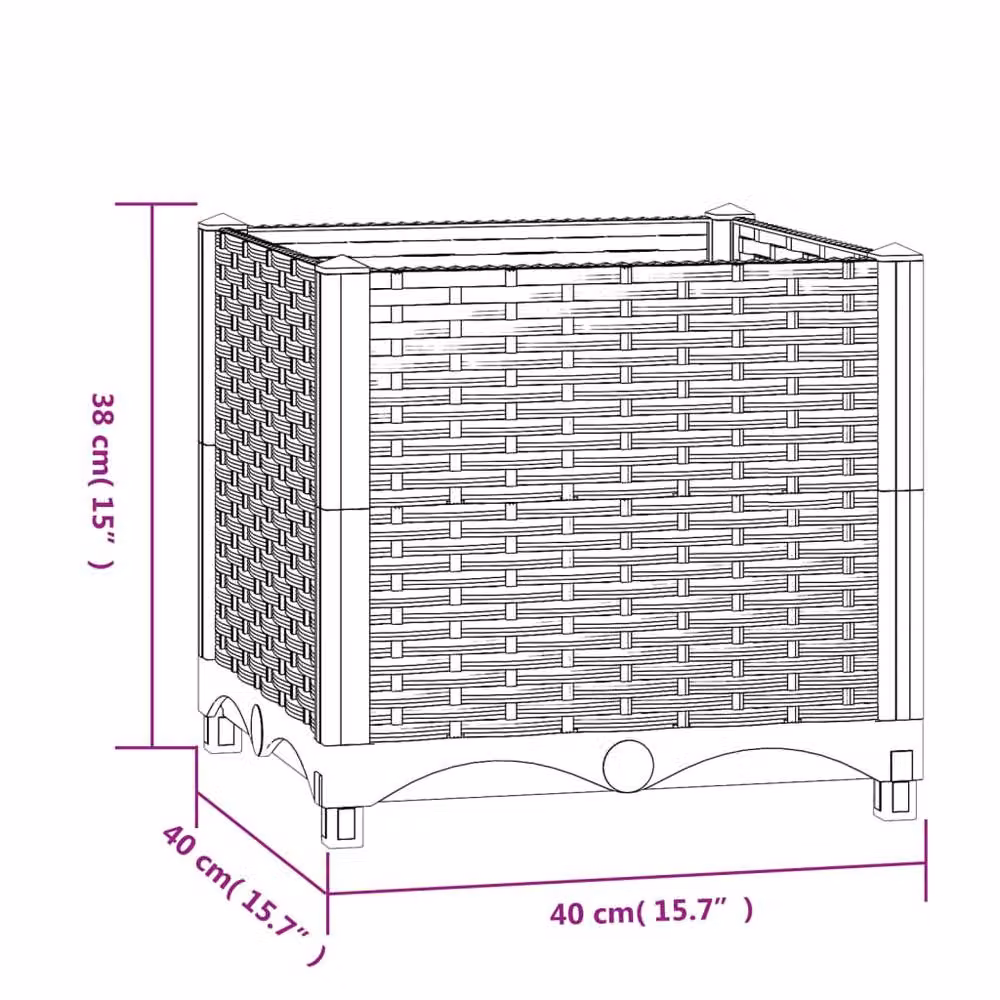 Berkfield Home Grey Polypropylene Raised Bed, W/D/H: 40 x 40 x 38 cm – 2