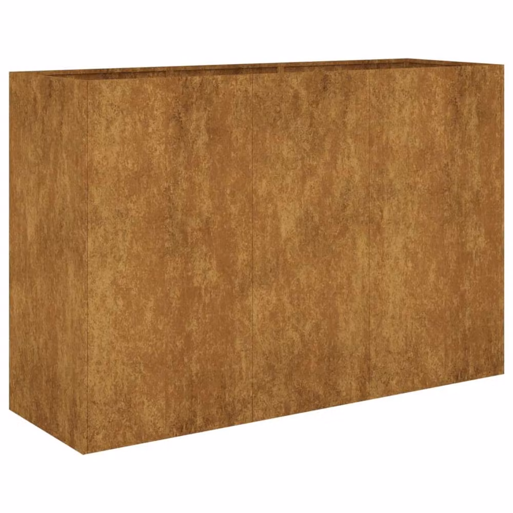 Berkfield Home Garden Corten Steel Raised Bed in Brown, W/D/H: 120 x 40 x 80 cm – 2