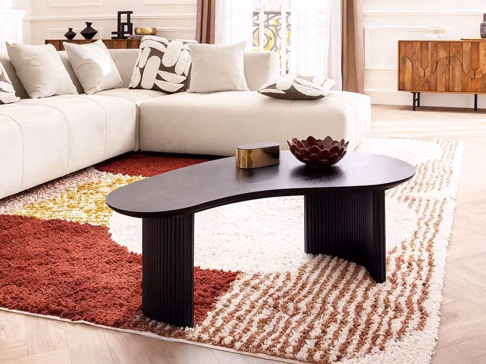 TAMENIA Black Mango Wood Oval Coffee Table by Maison Céphy – 5