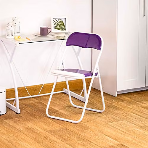 Harbour Housewares Padded Folding Chair in Purple – 2