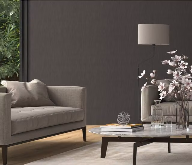 Elle Decoration Cadence Embossed Abstract Vinyl Wallpaper in Orange, Brown and Grey