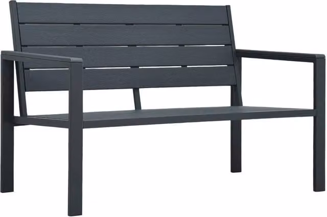 Berkfield Home Garden Bench in Grey Wood Look HDPE
