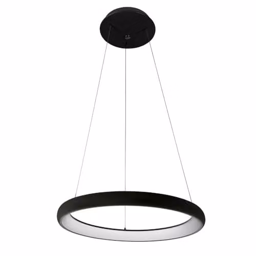 Netlighting Alessia Modern Integrated LED Ring Pendant Ceiling Light, Black, 4000K