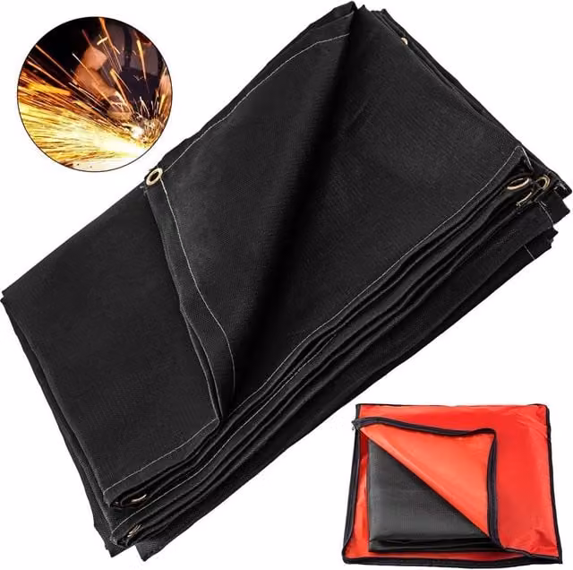 SPETLEK Black Fiberglass Welding Blanket, W: 182.88 cm, H: 304.8 cm – 1