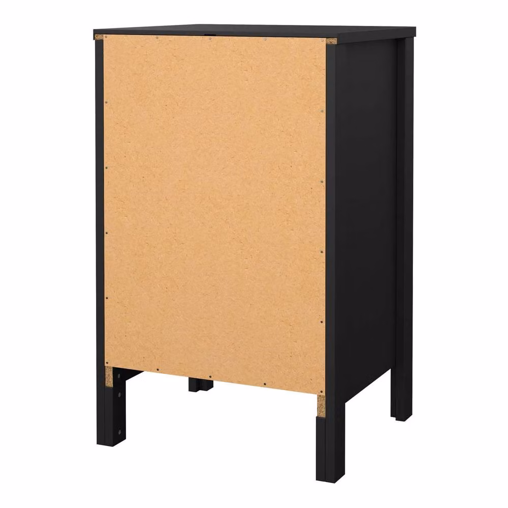 Wyld Haus Gossmere Matt Black 3-Drawer Bedside Table – 3